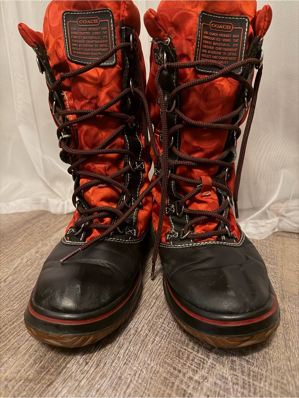🏷️ RARE Coach "Shaine" Monogram Winter Snow Boots - Sz 8